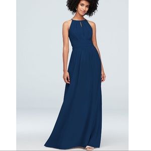 BRAND NEW!!! David’s Bridal High-Neck Chiffon Bridesmaid Dress with Keyhole